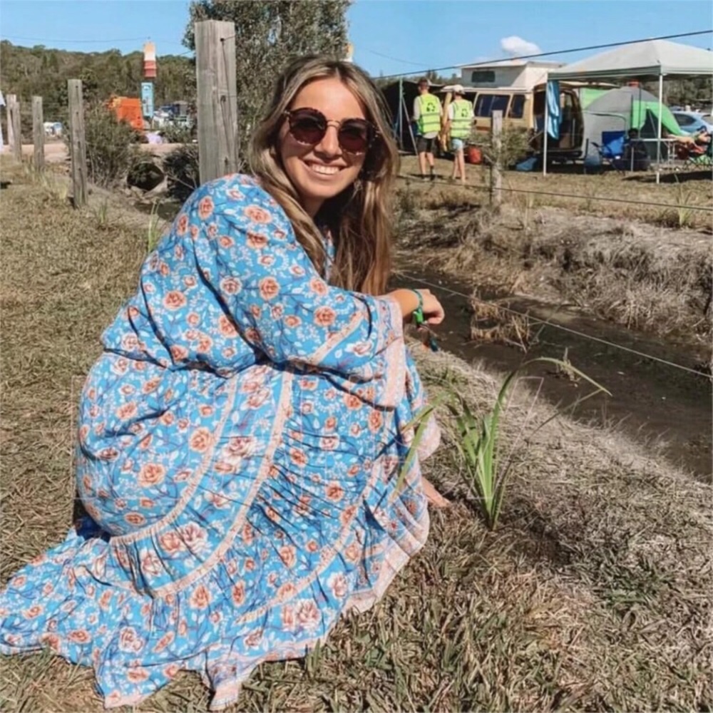 Bohemian Floral Wrap Dress - Picture 2 of 8